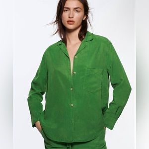 ZARA | Green Button Down